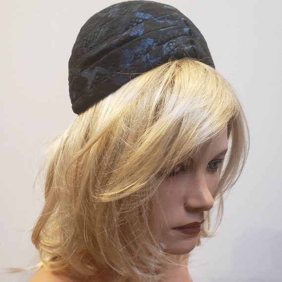 1960's Pleated Brocade Pillbox Hat