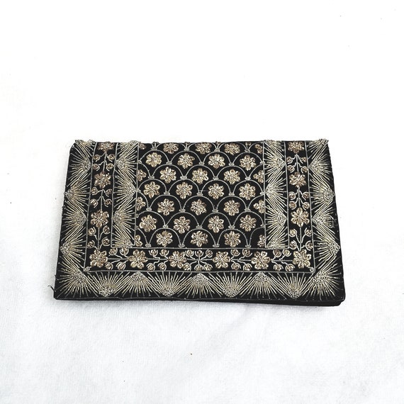 1980s Velvet Embroidered Evening Bag