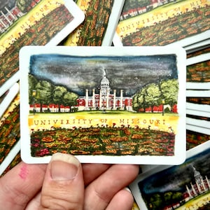 MU, magnet, sticker, Missouri university, University of Missouri, Columbia sticker, Missouri sticker, COMO, Missouri art, art for college
