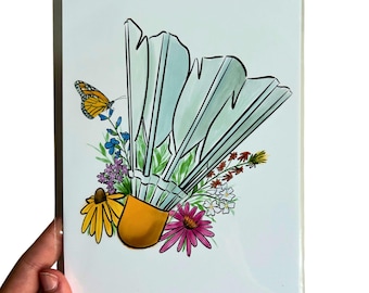 KC Shuttlecock art, Nelson Atkins print, KC art, shuttlecock art, KC souvenir, flower art, feminine, women, gift for girlfriend, kc lover