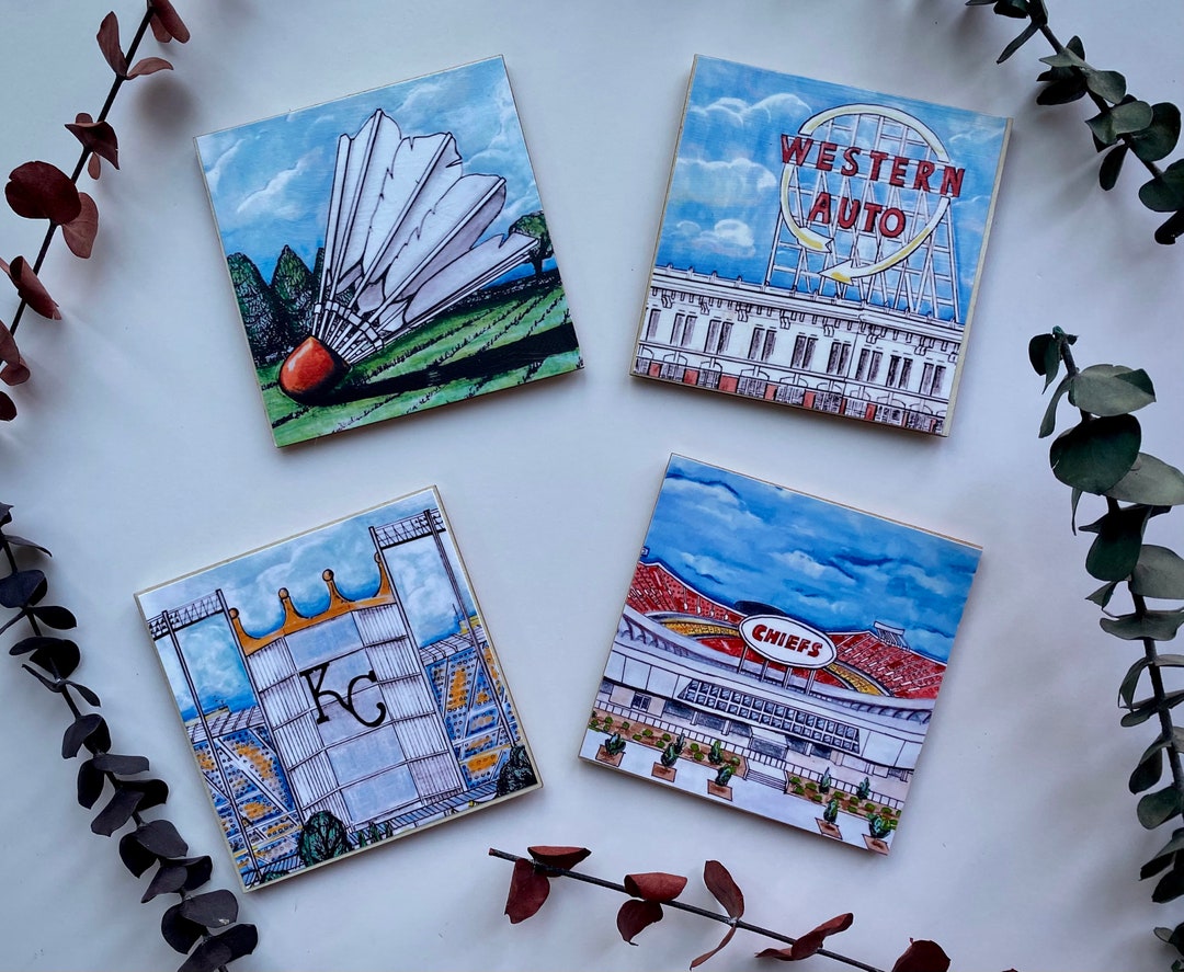 Kansas City Coasters, Kansas City Gifts, Kc Gifts Ideas, Kc Gifts, KCMO Art, Kc Chiefs, Kc