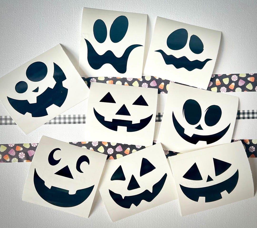 Halloween Pumpkin Face Decals: Jack O Lantern Stickers, Vinyl ...