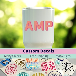 Double Layer Vinyl Monogram Decal Sticker for Tumbler, Phone,Laptop,Car,Yeti