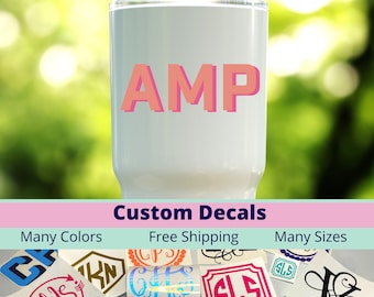 Double Layer Vinyl Monogram Decal Sticker for Tumbler, Phone,Laptop,Car,Yeti