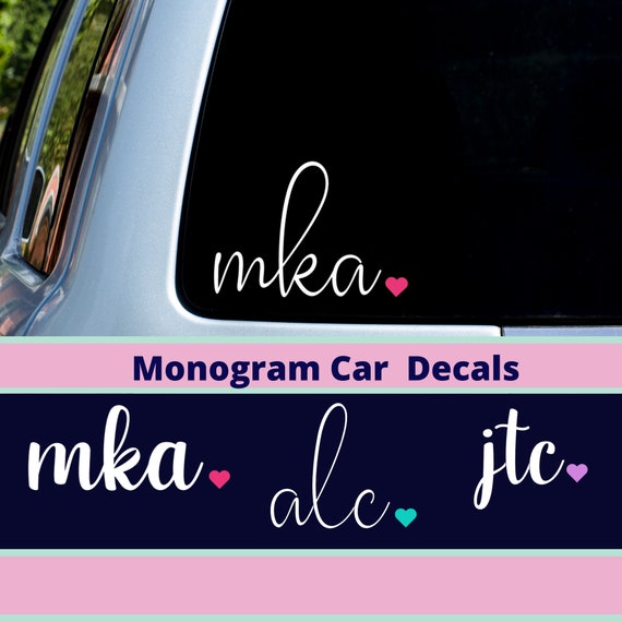 Monogram Car Decal, Vinyl Monogram, Car Monogram, Laptop Monogram, Decal, Vinyl Decal, Personalized Car Decal, Monogram Sticker