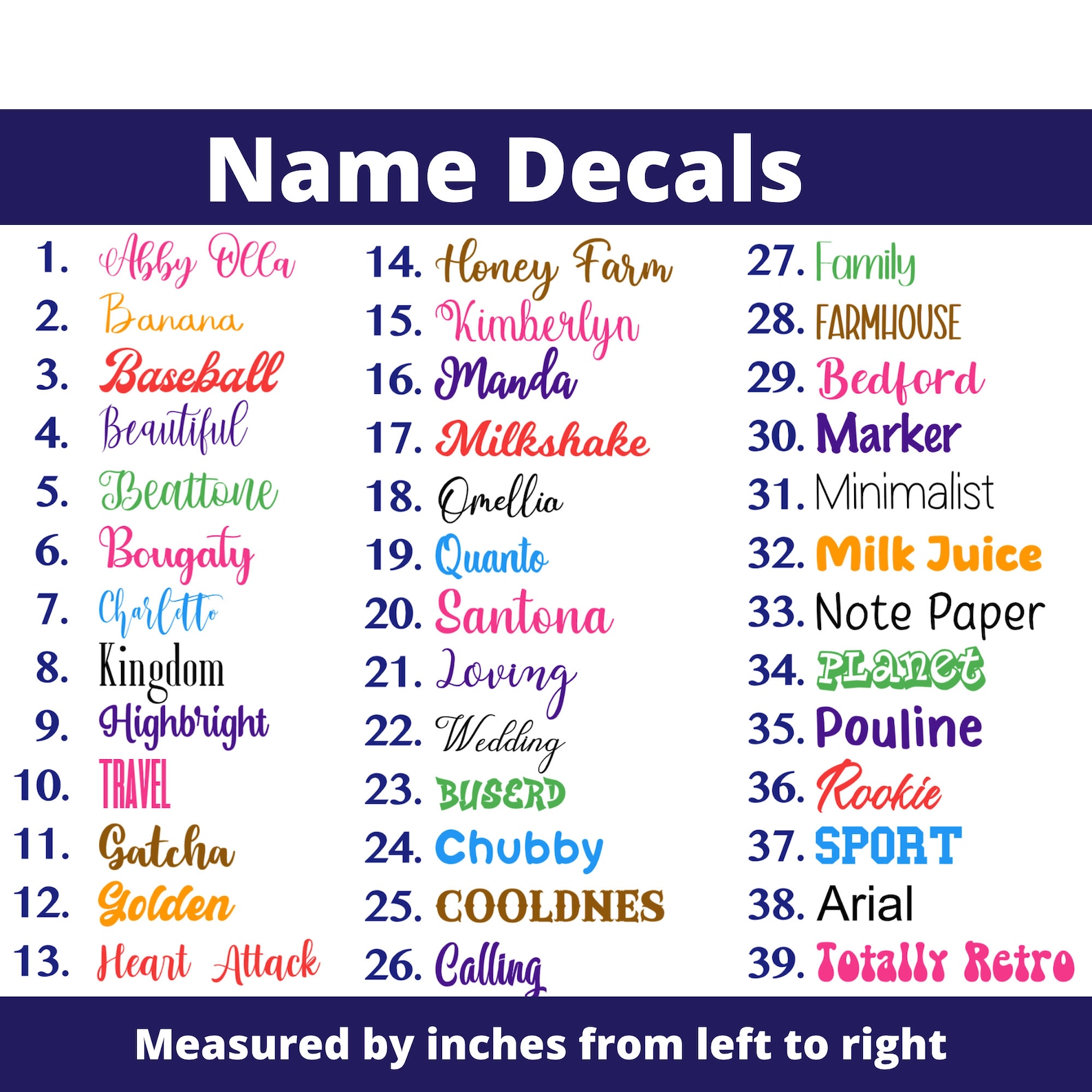 Custom Name Decals Name Stickers Etsy