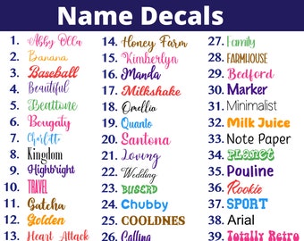 Custom Name Decals, Name Stickers