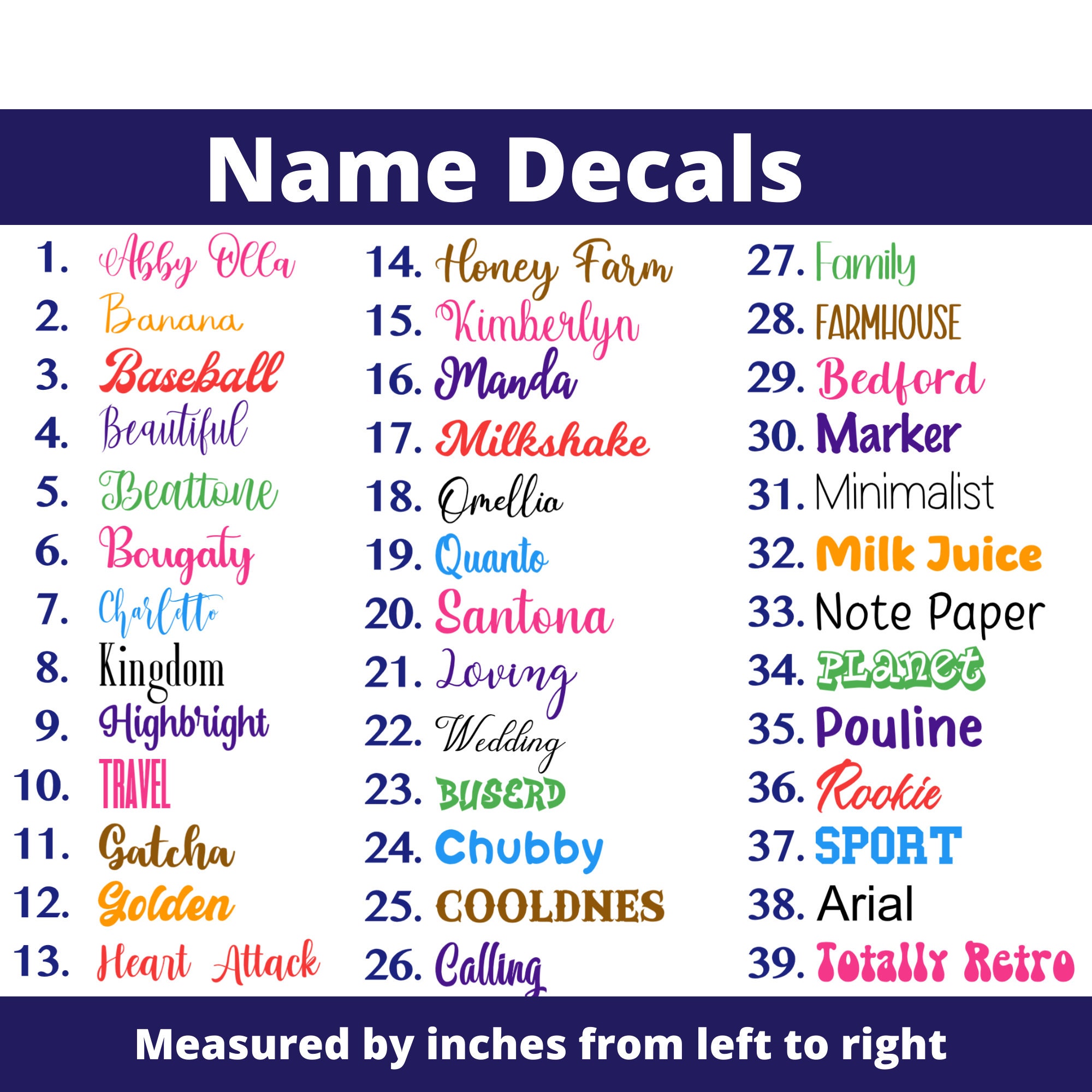 Custom Name Decals Name Stickers Etsy