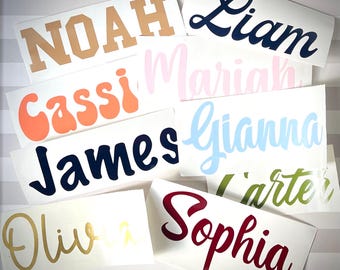 Custom Name Decal: Waterproof Vinyl Sticker for Tumbler, Mug, Glass