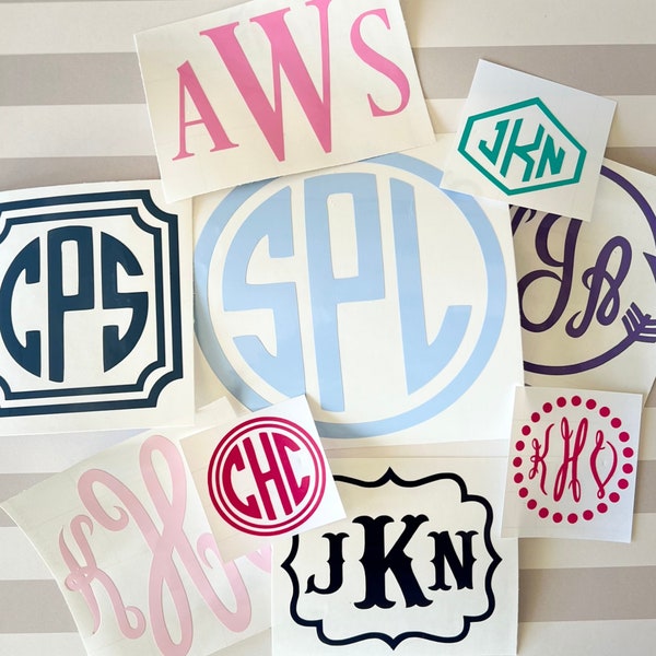 Vinyl Monogram Decal for Tumbler, Phone,Laptop,Car,