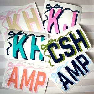 Double-Layer Monogram Decal, Shadow Block Monogram, Monogram Sticker for Tumbler, Phone Cases, Laptops, Luggage