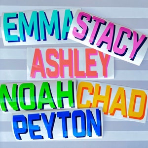 Double-Layer Name Decal: Custom Vinyl Sticker for Tumblers, Laptops