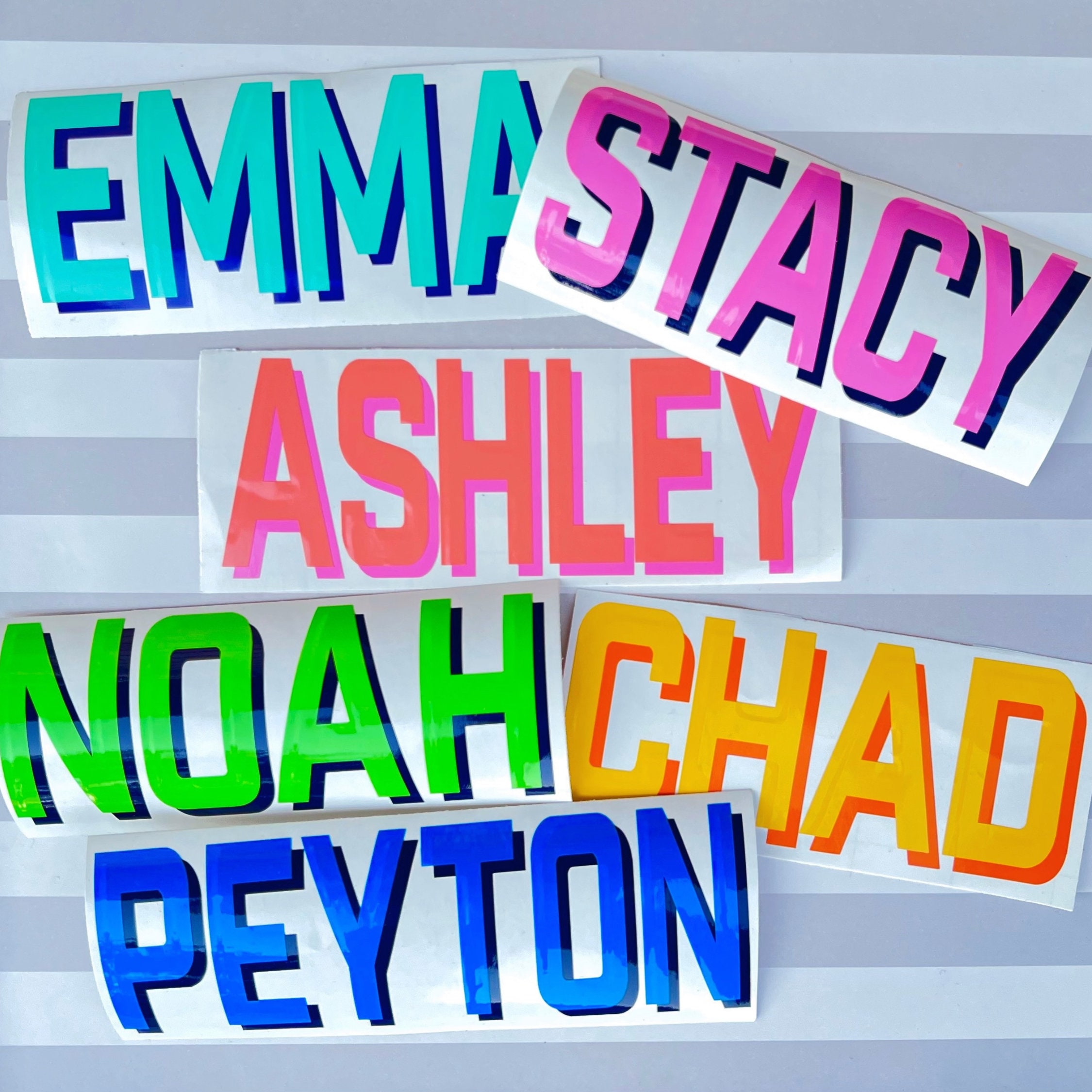 Double-Layer Name Decal: Custom Vinyl Sticker for Tumblers, Laptops