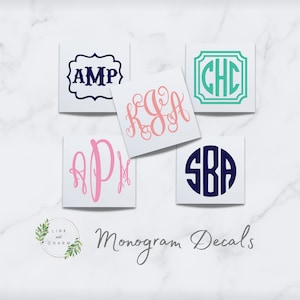 Custom Monogram Decal: Waterproof Vinyl Sticker for Tumbler, Car