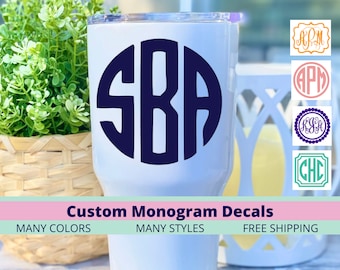 Vinyl Monogram Decal Sticker: Custom Car, Laptop, and Phone Decal