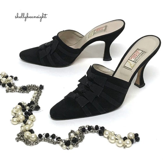 TODD OLDHAM Vintage 1990s 2000s Mules Heels Black
