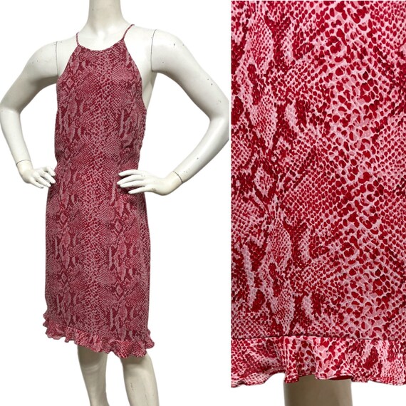 VINTAGE Kay Unger Y2K 2000s Silk Python Snake Ani… - image 4