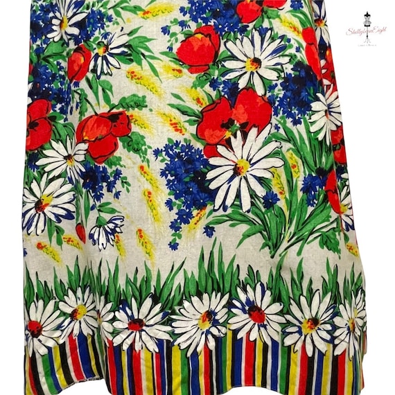 Vintage 1960s 1970s Floral Bold Multicolor Choker… - image 3