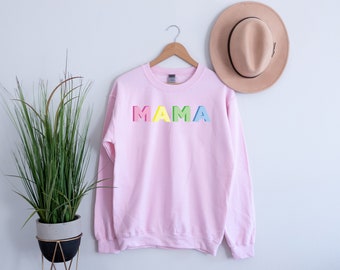 Pastel Mama Crewneck Sweatshirt, Mom Life, Motherhood, Mom of Girls, Mom of Boys, Mommy, Mom