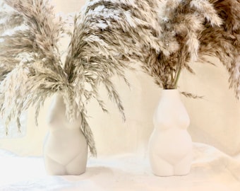 Arte corporal femenino de cerámica para el hogar, decoración de mesa, plantas, maceta, jarrón de cerámica gris crema