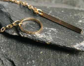 Gold long necklace minimalist jewellery
