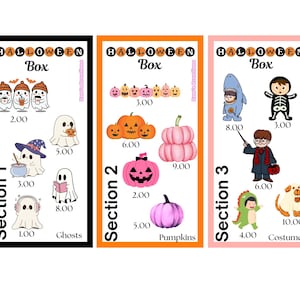 Caja de ahorros para Halloween/Desafío de ahorros/Bajos ingresos/36 tarjetas/6 secciones/42 piezas