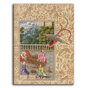Miniature painting of Shahnameh (Book of Kings) Firdausi | Persian wall art | Iranian art | Persian gift | Persian home decor | Best quality