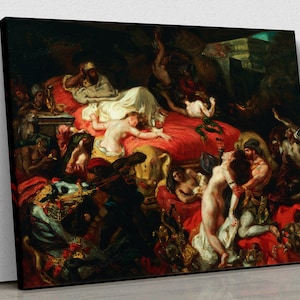 The Death of Sardanapalus by Eugène Delacroix | Top 100 masterpieces | World&#39;s Most Famous Paintings print | Nice wall art | Best Quality