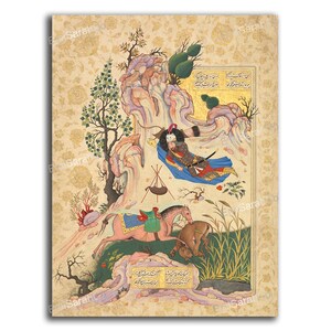 Painting miniature of Shahnameh (Book of Kings) Ferdowsi | Persian wall art | Iranian art | Persian gift | Persian home decor | Best quality