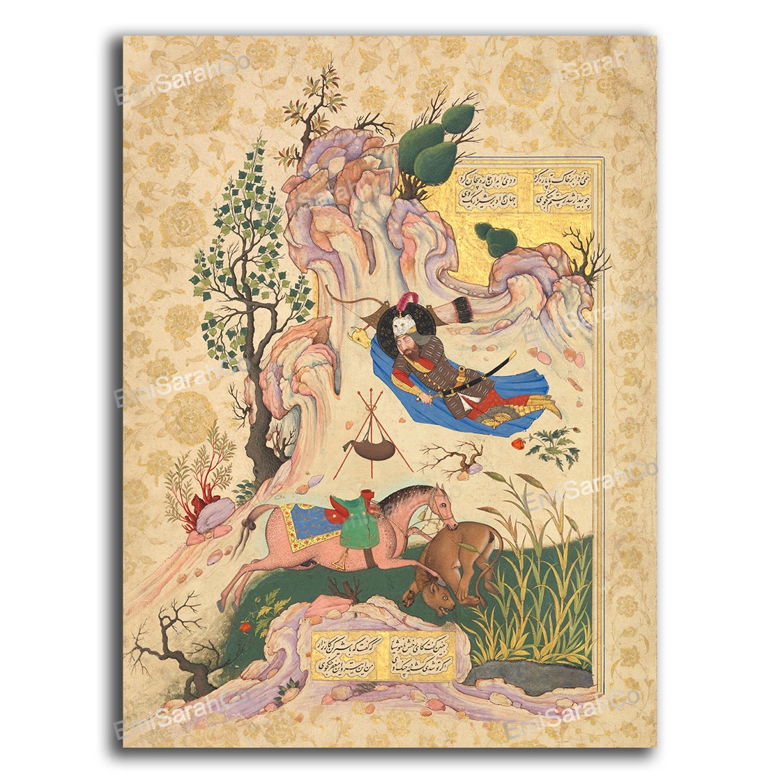 Painting Miniature of Shahnameh book of Kings Ferdowsi Persian ...