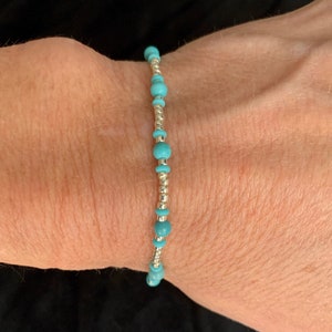 Boho chic Turquoise and Silver Bracelet