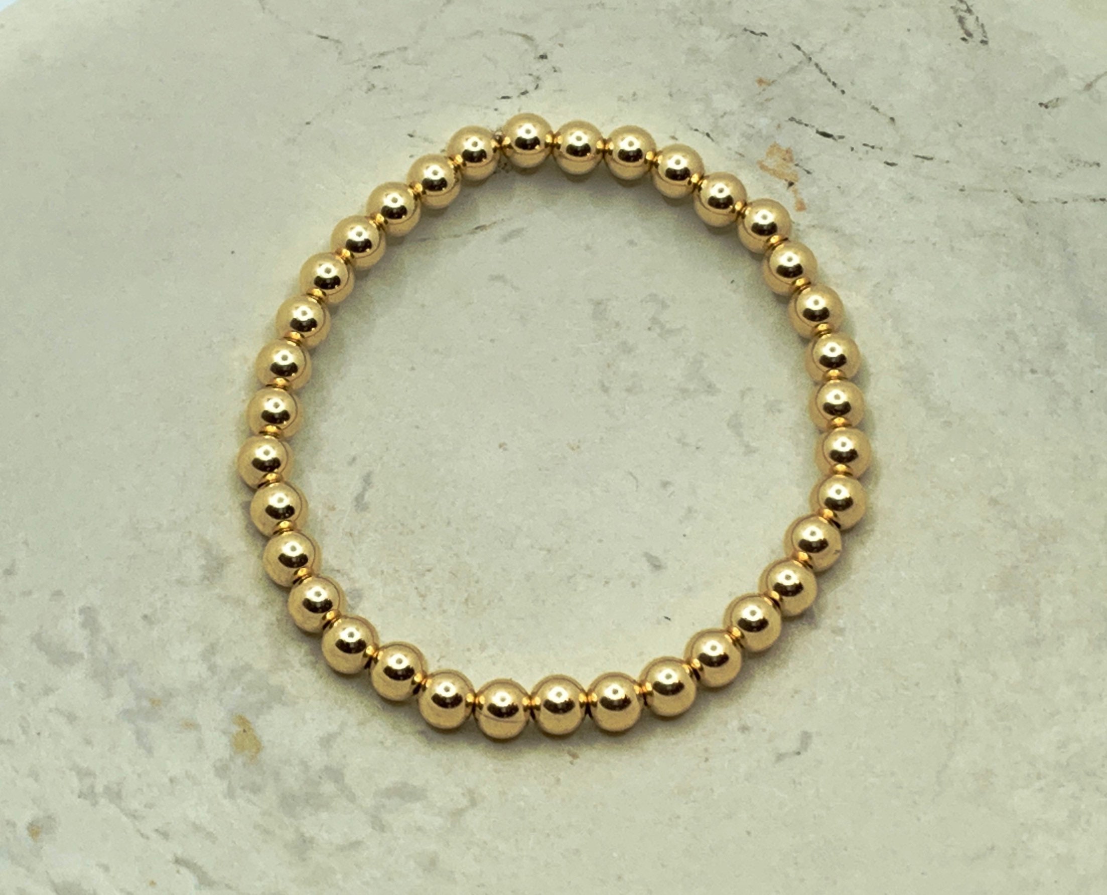 14k Gold Filled Beaded Bracelet Etsy
