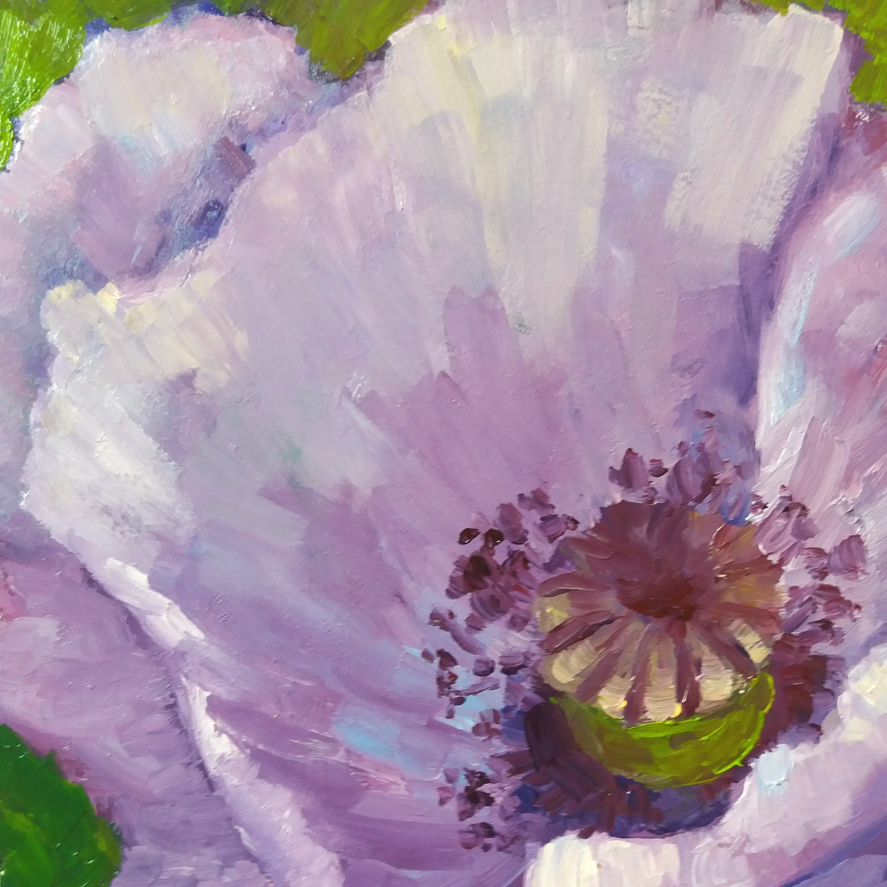 油絵、ポピーの花の風景 11.8 x 11.8 インチ - Etsy 日本