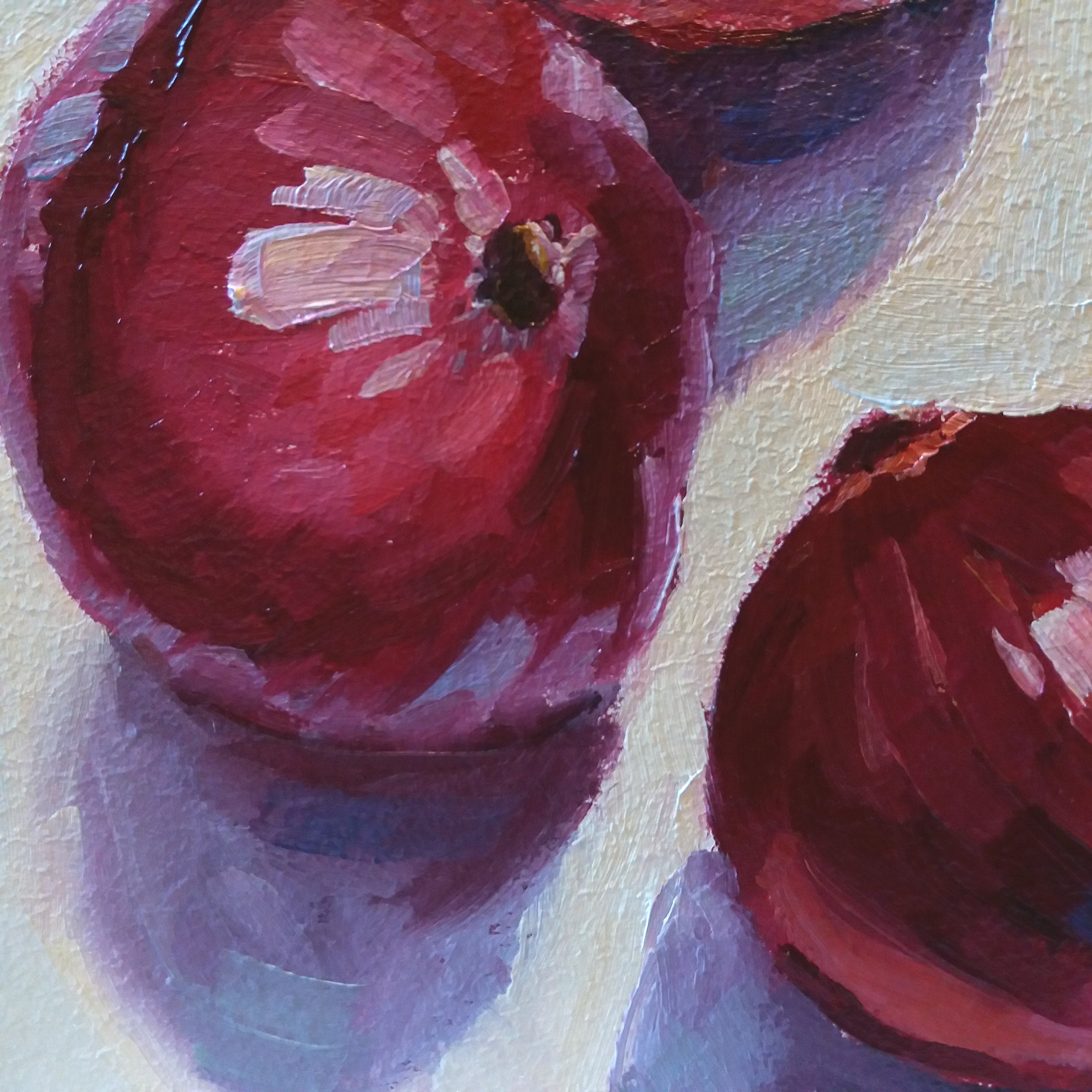 赤玉ねぎの油絵、キッチン用の静物画、画板 7.8 x 7.8 インチ - Etsy 日本