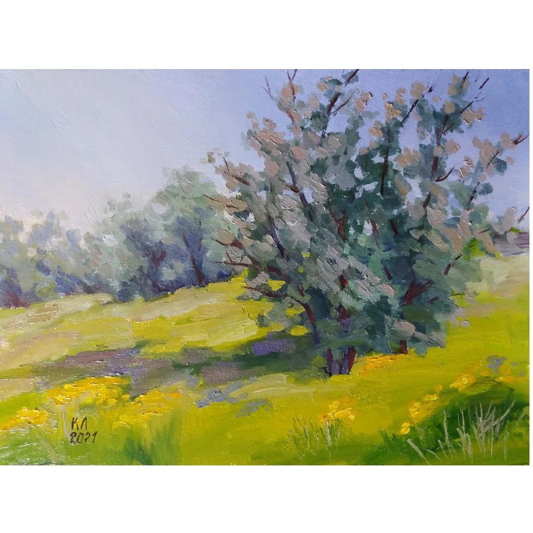 Oil Painting, Olive Tree Summer Landscape 11.8 Х 15.7 In - Etsy