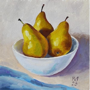 果物の静物画 『洋梨andレモン』 果物の静物画 『洋梨andレモン』 - メルカリ