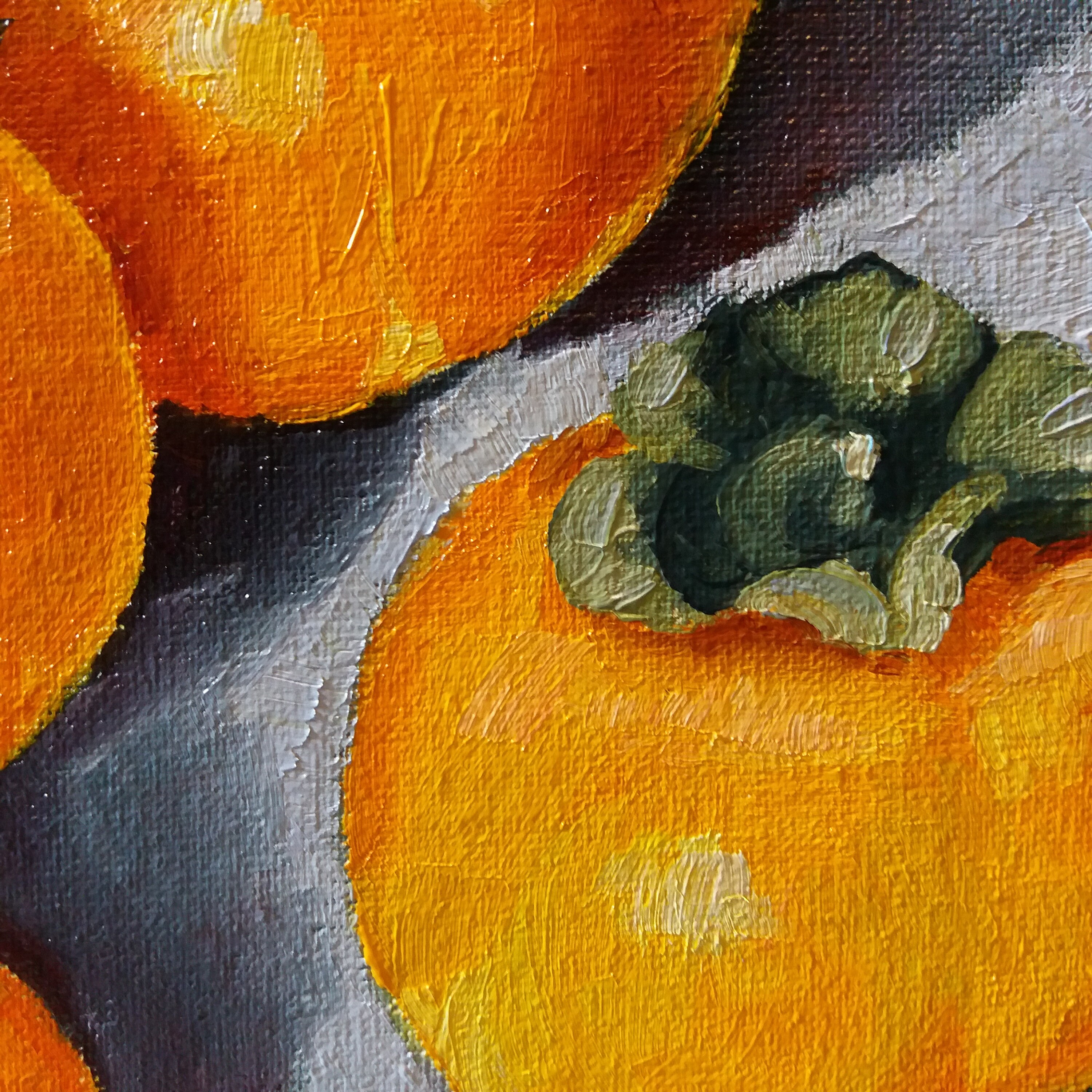 柿の油絵、静物画 7.8 x 7.8 インチ - Etsy 日本