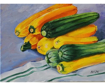 トマトの油絵：キャンバスに描かれたキッチンの静物画（7.8 x 11.8