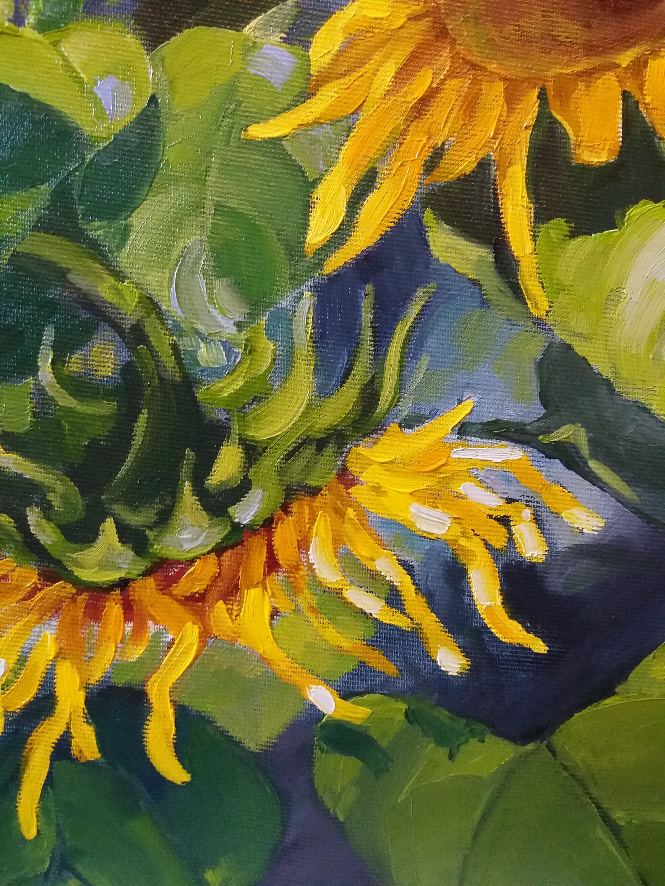 Sunflower Original Oil Painting Stretched Canvas - Etsy