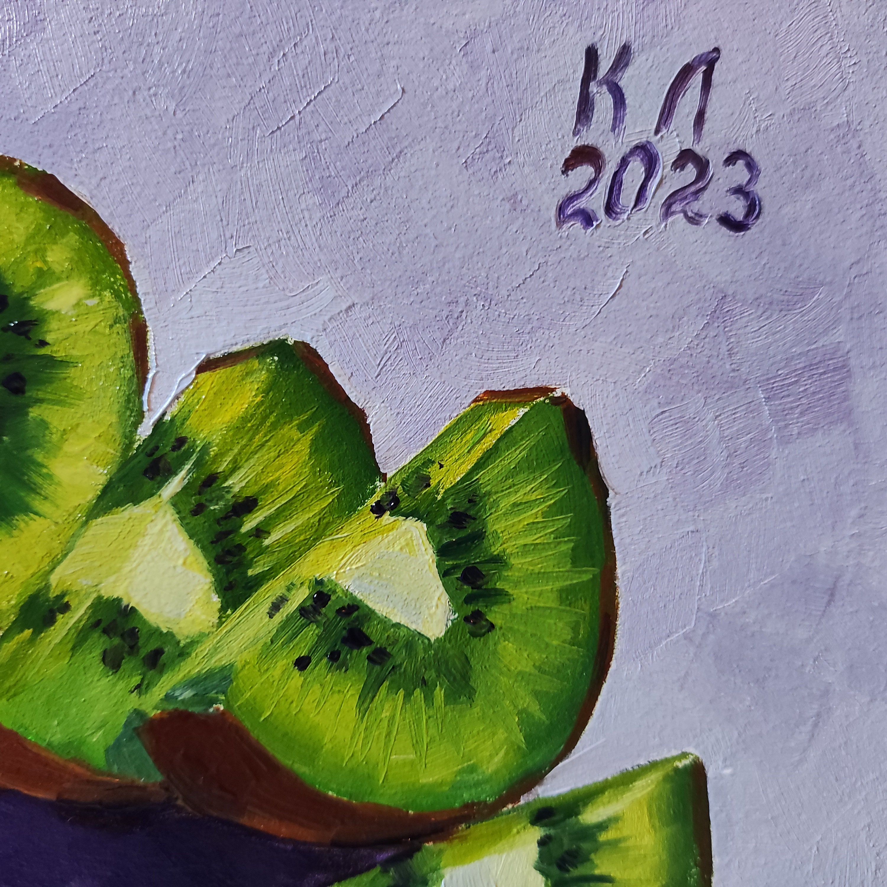 油彩画　キウイの静物 油彩）キウイの静物 | Yui-Fujita-onlineshop