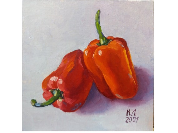 Pepper Painting Original Art Vegetables Still Life Grisaille Wall Art 15.5 by 19.5 by Svetlana Pepper Painting Original Art Vegetables Still Life Grisaille Wall Art 15.5 by 19.5 by Svetlana
