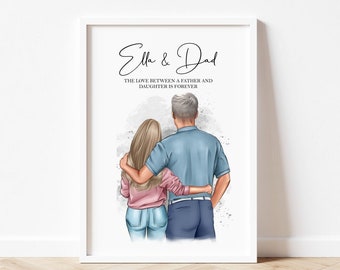 Cadeau papa et fille, impression papa fille, cadeau fête des pères / cadeau d'anniversaire / cadeau de Noël pour papa