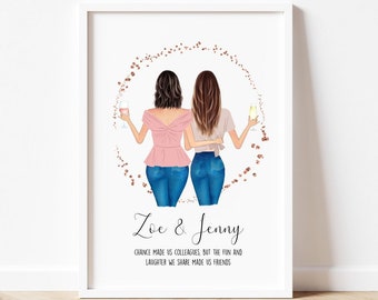 Presente para Colega, Presente Personalizado de Despedida/Aposentadoria para Colega de Trabalho, Presente para Melhor Amigo do Trabalho, Presente para Colega de Trabalho, Impressão de Trabalho em Equipe