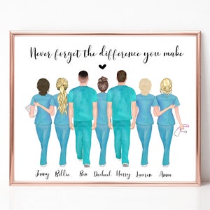 Personalised Nurse Print, Nurse Gift, Thank you gift, Best Friend Print, Vet Gift, Doctor Print, Scrub Life, Thank you nurse, Nurse Team