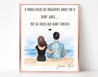 Personalised Dad and Daughter Print / Gift for Him / Gift for Dad / Father's Day Gift / Dad Birthday Gift / Dad Print / Daughter Print