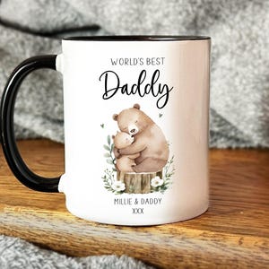 Taza personalizada para papá oso, regalo para el Día del Padre, taza de café personalizada para papá oso, el mejor regalo para papá del mundo.