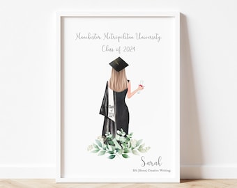 Graduation Gifts, Graduation Print, Friends Graduation Print,  Personalised Graduation Print for Her,  University Graduation, Class of 2024
