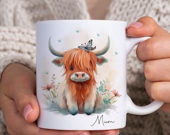 Personalized Highland Cow Mug: Scottish Cow Gift