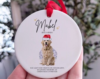 Personalized Dog Memorial Christmas Bauble: Remembrance Ornament