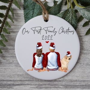 Our First Family Christmas Decoration, Pet Family Bauble, Boyfriend Girlfriend Bauble, Couples Christmas Gift, Gift for Boyfriend/Girlfriend